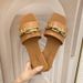 Women's Sandals, Summer New Style, One Strap Metal Chain, Fashionable Ladies Shoes, Size 41 42_vogvips.com