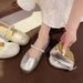 Flat-bottomed Ballet Single Shoes Women's Shallow Mouth Mary Jane Shoes With Skirts French Evening Wind Beanie Shoes_vogvips.com