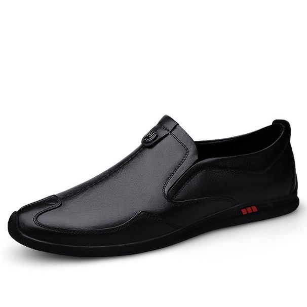 Walking Pattern Casual Leather Shoes Non-slip And Wear-resistant Work Men's Shoes_vogvips.com