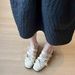 Sheepskin Version ~ 6cm Internal Height Increase, Square Toe, Bowknot, Sporty Ballet With Cross Straps, Shallow Mary_vogvips.com
