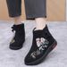 Old Beijingcloth Shoes,women's Cotton Shoes,ethnicstyle,paddedfor Warmth, Mother's Shoes,Chinese Styleembroideredwomen'scottonboots_vogvips.com