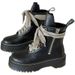 Women's Martin In British Style, 2025 New Model, Thin Design, Height-increasing Biker With Laces, Trendy Thick-soled_vogvips.com