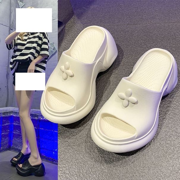 Internet Celebrity Slippers For Women Women's Sandals Eva Outer Wear Fashionable Cross Flower Slippers Thick Sole_vogvips.com