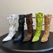 Pointed Toe Large Barrel Circumference Pile Pile Boots,design,retro Western Cowboy Boots, Thick Heel, Spicy Girl,trendy Feel,long Leg Boots For Women_vogvips.com
