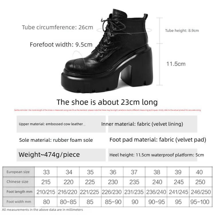 Cameido Embossed Cowhide Waterproof Platform Height-Increased Thick-Soled Dr. Martens Boots For Women 2025 Winter Lace-Up Chunky-Heeled Ankle Boots_vogvips.com