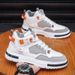 High-top Men's Shoes 2025 New Model, All-season Sports Casual Sneakers, Thick-soled Height-increasing Mid-top White_vogvips.com