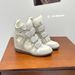 Women's High Top Flat Casual Shoes Color Block Round Toe Hidden Height Increase Velcro Sneakers Versatile_vogvips.com