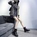 Autumn New Black Versatile Leather Flat Bottomed Short Boots, Mid Calf Martin Boots, Double Breasted Women's Boots_vogvips.com