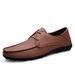 Unbeatable Quality Large Size Microfiber Lace Up Loafers, 2025 Spring/summer New Style, Fashionable Bean Shoes, Classic Men's Leather Shoes_vogvips.com