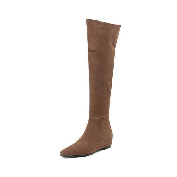 Post-Apocalyptic Style Over-the-Knee Long For Women 2024 Autumn Winter New Fashion Slim Pointed Toe Hidden Heel Boots_vogvips.com