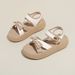 Women's Summer New Style Bow-pierced Sandals, Casual Thick-soled, Versatile, Hook-and-loop Slip-on Shoes_vogvips.com