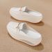 Summer Fashion Thick-soled Platform Mary Jane Shoes, Versatile Casual Leather Flip-flops With Metal Fasteners, Breathable Half-heel Sandals_vogvips.com