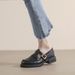 Platform Loafers Women's Retro British Style Black Small Leather Shoes Thick Heel Soft Sole Single Shoes Women_vogvips.com