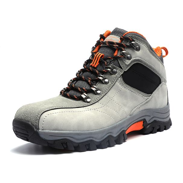 High-top Boots Men Comfortable Casual Lace-up Anti-slip Outdoor Hiking Shoes Men Durable Breathable Thick-soled Ankle Boots Men_vogvips.com