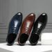 Suitable For All Seasons New Large Size Leather Korean Style Trendy Versatile Youth British Pointed Toe Lace-up Business Casual Men's Shoes_vogvips.com