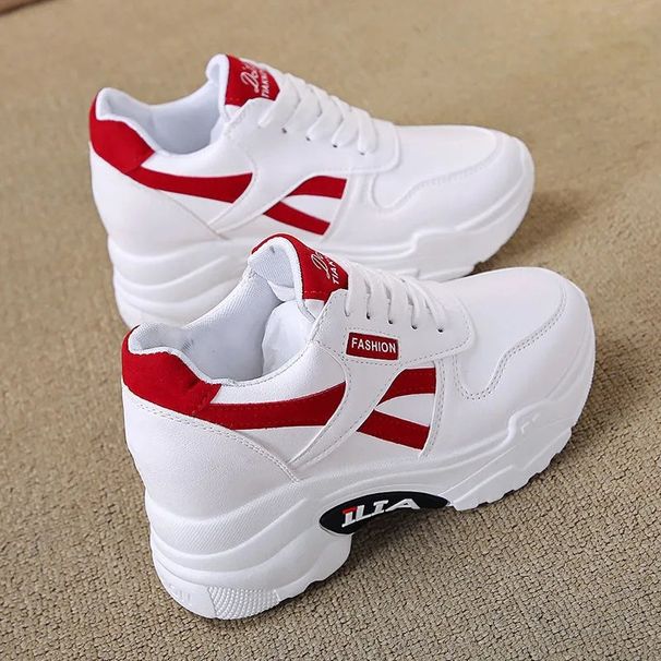 Female 2025 Spring Autumn Thick Bottom 8cm Sports With Inner Height Increase, Versatile, Casual And Plush Dad Shoes,_vogvips.com