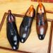 Brogue Business For Men Formal Embossed Full Grain Leather Pointed Toe Oxford Shoes British Style_vogvips.com