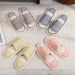 Linen Slippers New Indoor Couple Home Fabric Silent Anti Slip Slippers For Home Use_vogvips.com