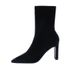 2025 Autumn Winter New Versatile Stretch Short Black Suede Chunky Heel Pointed Toe Internet Celebrity Slim Fleece-Lined_vogvips.com