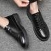 Translation: Men's Shoes For Spring And Summer - Casual Shoes, Height Increasing Chef Shoes, Black Work Shoes, Korean Style Martin Shoes For Men._vogvips.com
