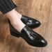 New Fashion Men's Brown Business Casual Loafer Shoes Daily Office Black Buckle Monk Men's Shoes One Foot Cover Banquet Dress Wedding Leather Shoes_vogvips.com