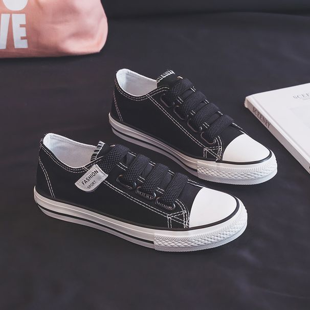 White Sneakers Women's Shoes 26 New Style Spring-autumn Model Rubber-soled Canvas Shoes_vogvips.com