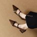 French-style Flat Pointed-toe Leopard Print Mary Jane Shoes, 2025 Autumn New Model, Black, Elegant And Fashionable, With_vogvips.com