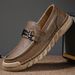Men's Leather Shoes, Autumn Soft-Soled Genuine Leather Loafers, Handmade Casual Slip-On Lazy Shoes, Men's Large Size 46_vogvips.com