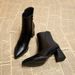 2024 Autumn Winter New European And American Style Pointed Toe Chunky Heel Side Zipper Short Fashion Boots For Women_vogvips.com