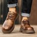 New Leather Spring Men's Shoes High-top Men's Heightening Tooling Martin Boots_vogvips.com