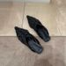 Ready to ship~ Genuine leather pointed toe hollow woven half slippers for women summer flat sandals mules sandals_vogvips.com