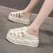 Women's Woven Baotou Sandals And Slippers Women's Outwear Summer New Style Platform Thick Bottom All-match Hollow-out Roman Women's Sandals_vogvips.com