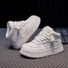 Children's Sports Shoes 2026 Fall/Winter New Model Girls' White Sneakers, Older Kids' Running Shoes, Boys' Fleece-Lined_vogvips.com