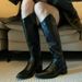 Cowhide Version~V-Mouth Rivet Pointed Toe Western Cowboy Over-the-Knee Heel Long Women's High Tube Riding Boots_vogvips.com