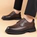 2024 Autumn New Men's Genuine British Style Thick Sole Black Work Large Toe Business Casual Leather Shoes_vogvips.com