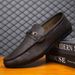 Waterproof Leather Casual One Foot Loafers, Handcrafted Business Low Cut Black British Men's Shoes, Flat Bottomed Thick_vogvips.com
