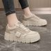 SH312 New 2025 Spring And Autumn Color-Block Women's Platform Shoes, Thick-Soled Leather, Height-Increasing, Simple,_vogvips.com