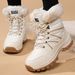 Snow Boots, Warm And Thick Lace Up Women's Boots, Outdoor Anti Snow And Anti Cold High Top Women's Boots_vogvips.com