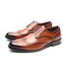 Euro Step Large Size 45-47 Men's Brogue With Carved Patterns British Style Derby Business Formal Leather Shoes For Men_vogvips.com