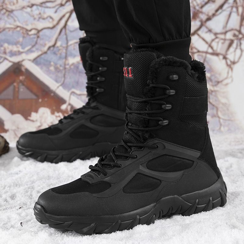 Fashionable, Warm, Casual And Plush Jungle Combat Boots, Workwear Boots, Trendy Men's Shoes_vogvips.com