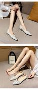 Pointed Single Shoes Women's Flat Bottom Shallow Mouth One Pedal Doudou Shoes Soft Sole Rhinestone Ladyshoes Women_vogvips.com
