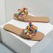 Slides Cross Border New Candy Colored Rhinestone Flat Women S Sandals Fashion Metal Buckle Transparent Slippers Female_vogvips.com