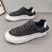 Men's Trendy Slip-On Casual Flat Shoes Summer Breathable White Sneakers Patchwork Canvas_vogvips.com