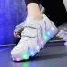 Childrens Dual Wheel Luminous Sports Shoes Heel LED Light Roller Skating Childrens Boys And Girls USB Charging 240914_vogvips.com