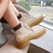 European Warm Series Hidden Heel Martin Boots For Women And Men, Unisex Yellow Thick Sole Ankle Motorcycle Work Chunky Boots, Men's Shoes_vogvips.com