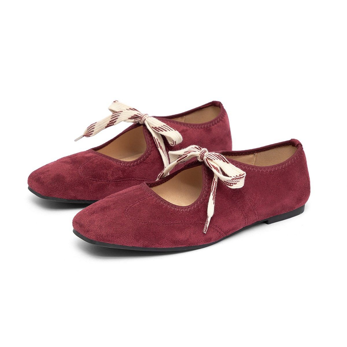 Women S Flat Ballet Shoes Comfortable Square Head Flats_vogvips.com