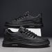 Spring Men's Shoes 2024 New Spring And Autumn Sports Casual Leather Shoes Men's Board Shoes Black Non-slip Waterproof Chef Labor Protection_vogvips.com