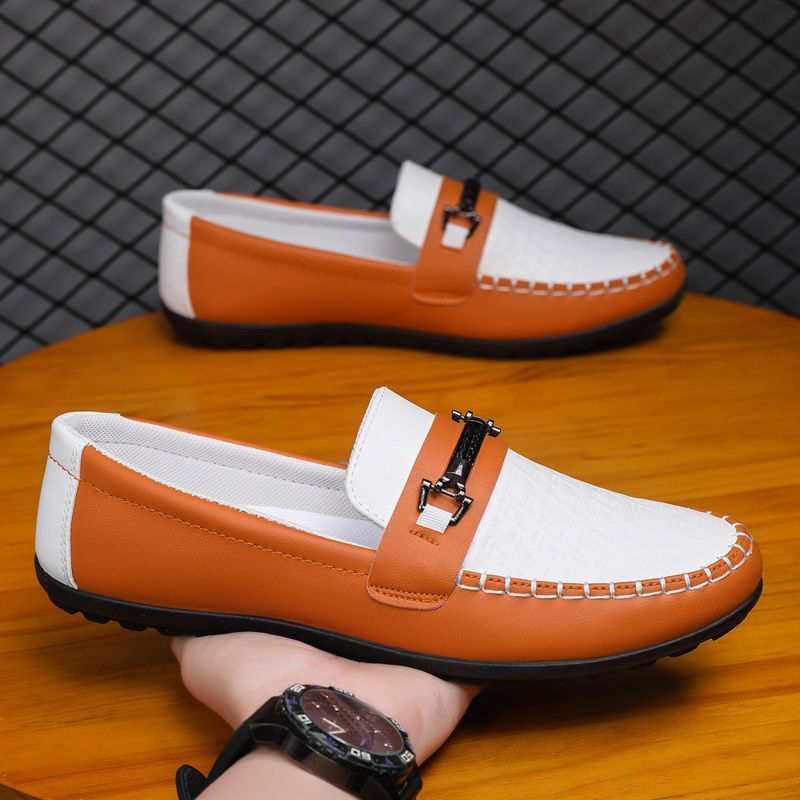 Dou For Men 2024 New Trendy Men's Spring Breathable One Step Casual Leather Anti Slip Lightweight Work Shoes_vogvips.com