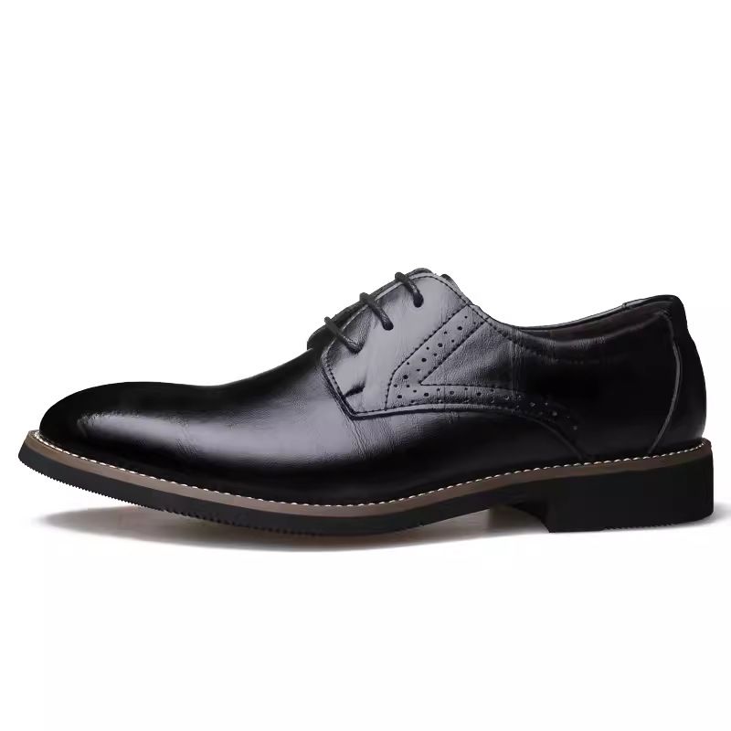 Men's Classic Brogue Leather Shoes Formal Business Wedding Shoes Pointed Toe Oxford_vogvips.com