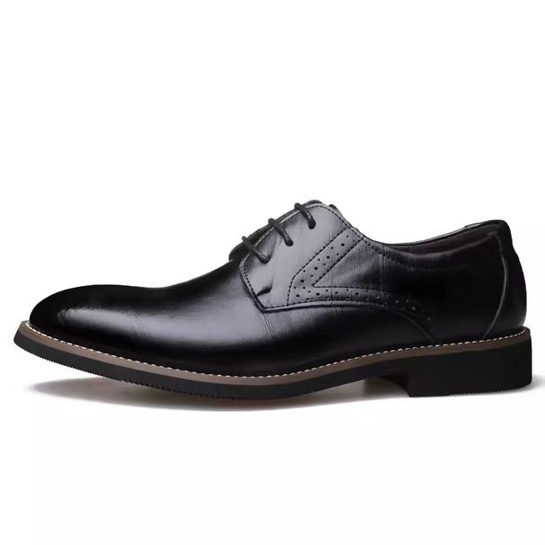Men's Classic Brogue Leather Shoes Formal Business Wedding Shoes Pointed Toe Oxford_vogvips.com